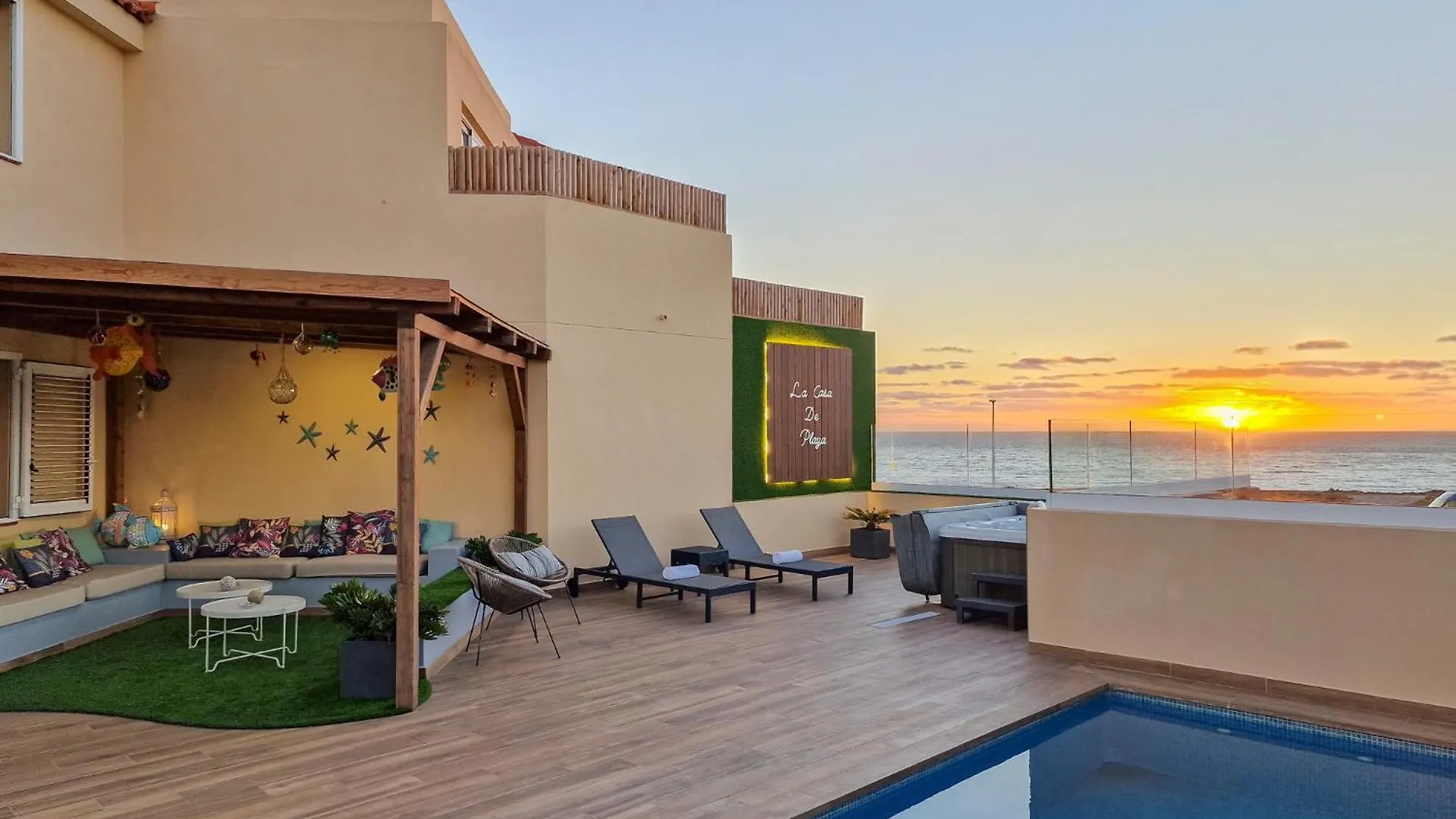 La Casa De Playa - Piscina Y Jacuzzi A 50M Del Mar Vila El Médano Casa de Férias